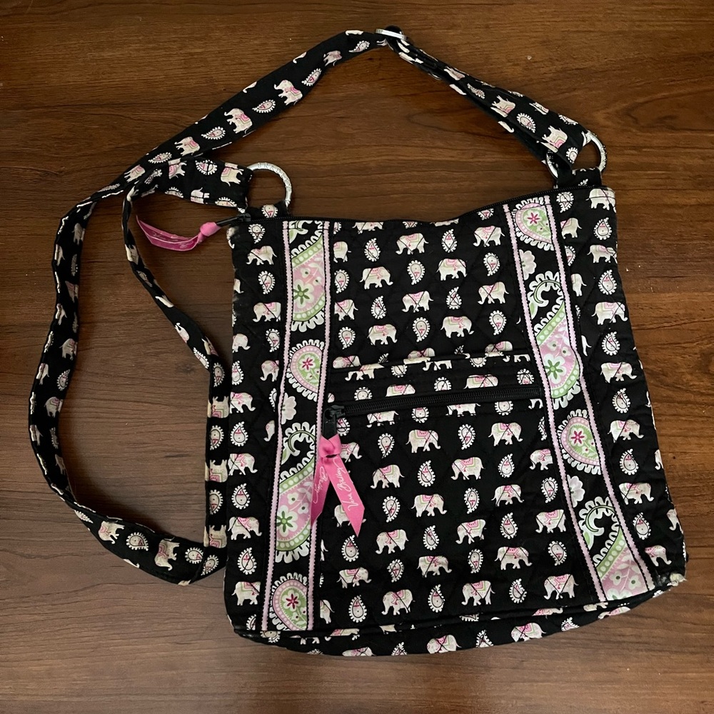 Vera Bradley Crossbody Bag, Pink Elephants, retired